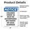 Signmission Children Under 18 Must Be Accompanied, 7 in W x Rectangle, Vinyl Decal OS-2PACK-NS-D-710-V-10582 - alternate 2